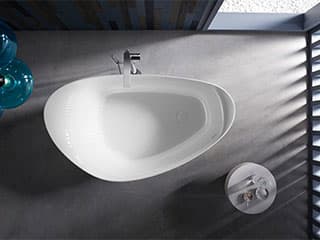 Veil freestanding bath from Kohler.